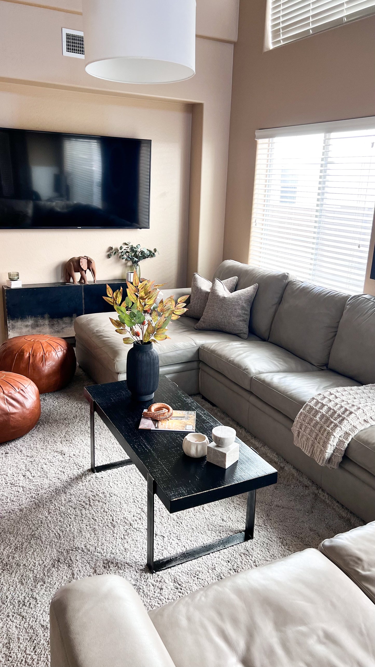 Modern Black Coffee Table, Recycled Materials LOCAL PICKUP ONLY