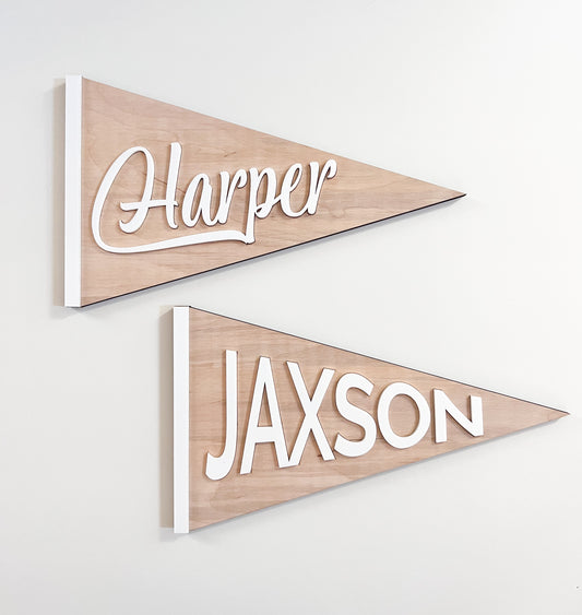 Wooden and Acrylic Name Pennant