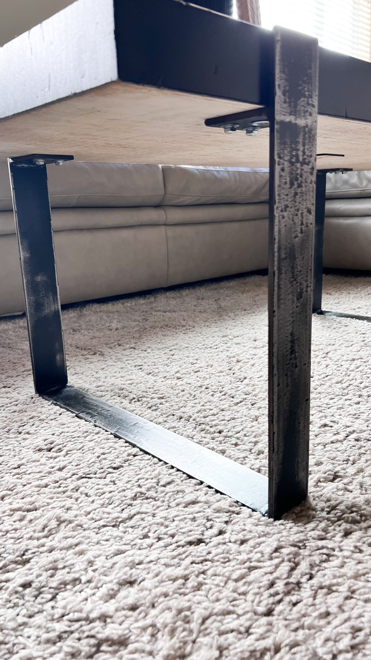 Modern Black Coffee Table, Recycled Materials LOCAL PICKUP ONLY