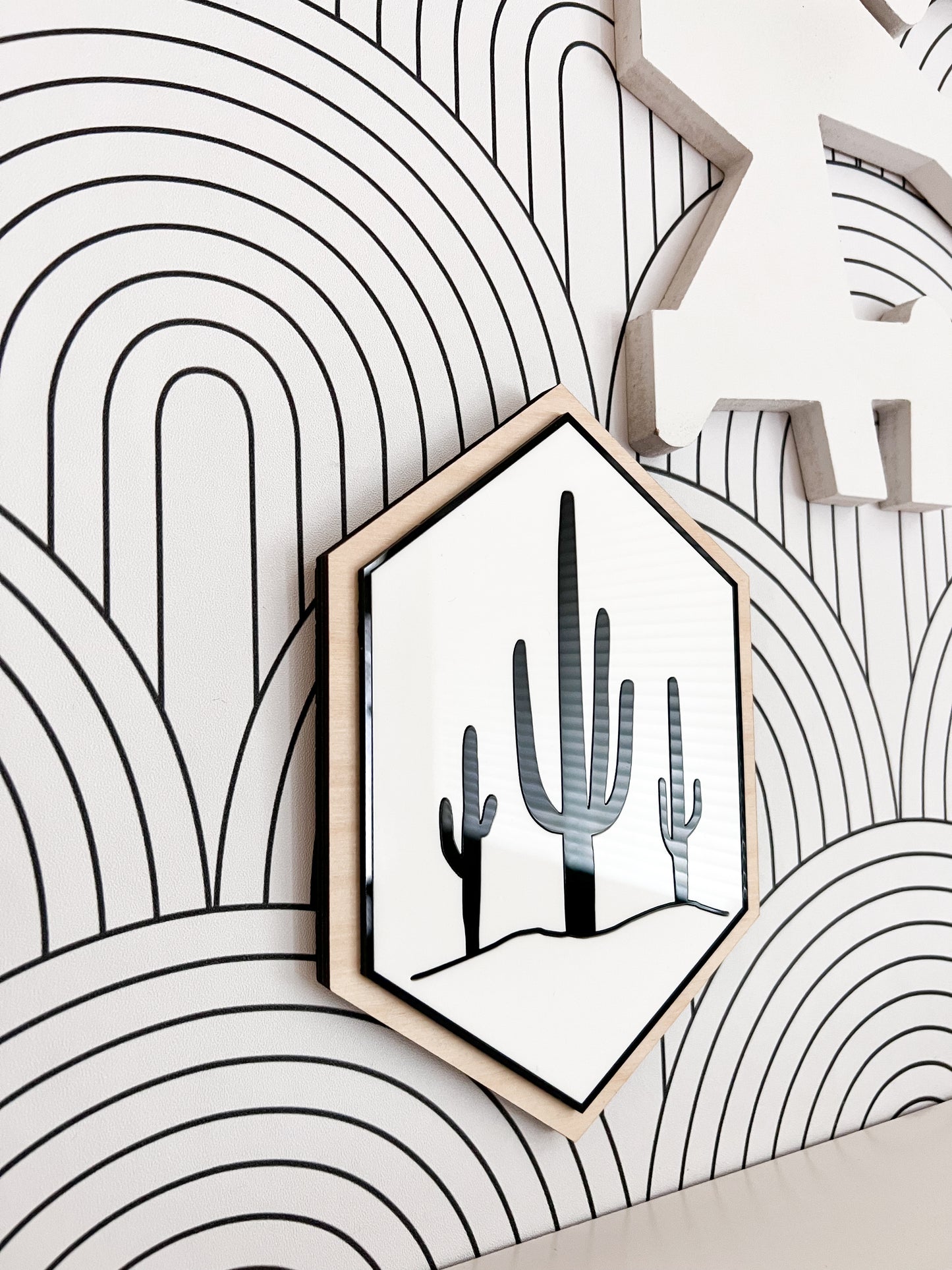 Mini Geometric Acrylic Cactus Wall Art
