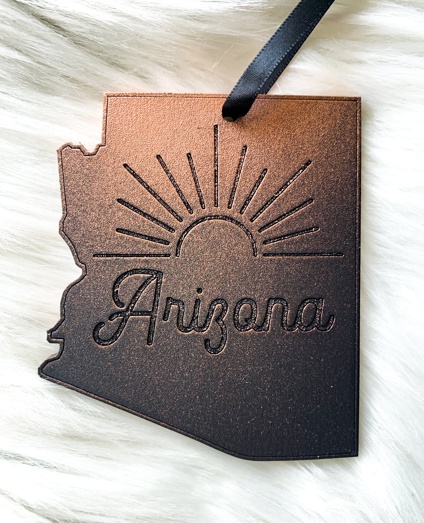 Black and Copper Painted Arizona Ornament