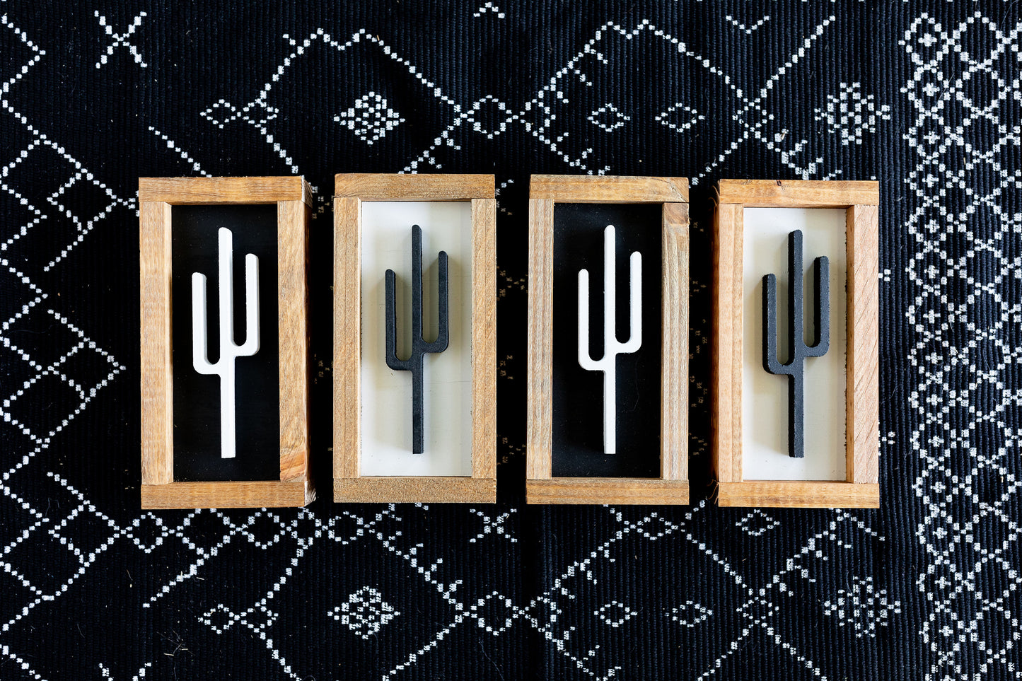 Mini Skinny Cactus Wood Cutout Signs