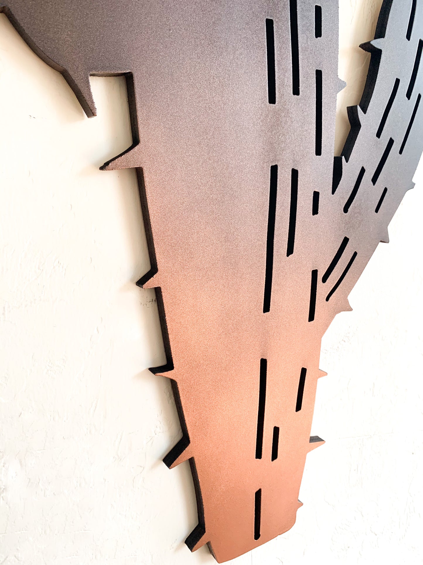Black and Copper Cactus Cutout Wood Sign