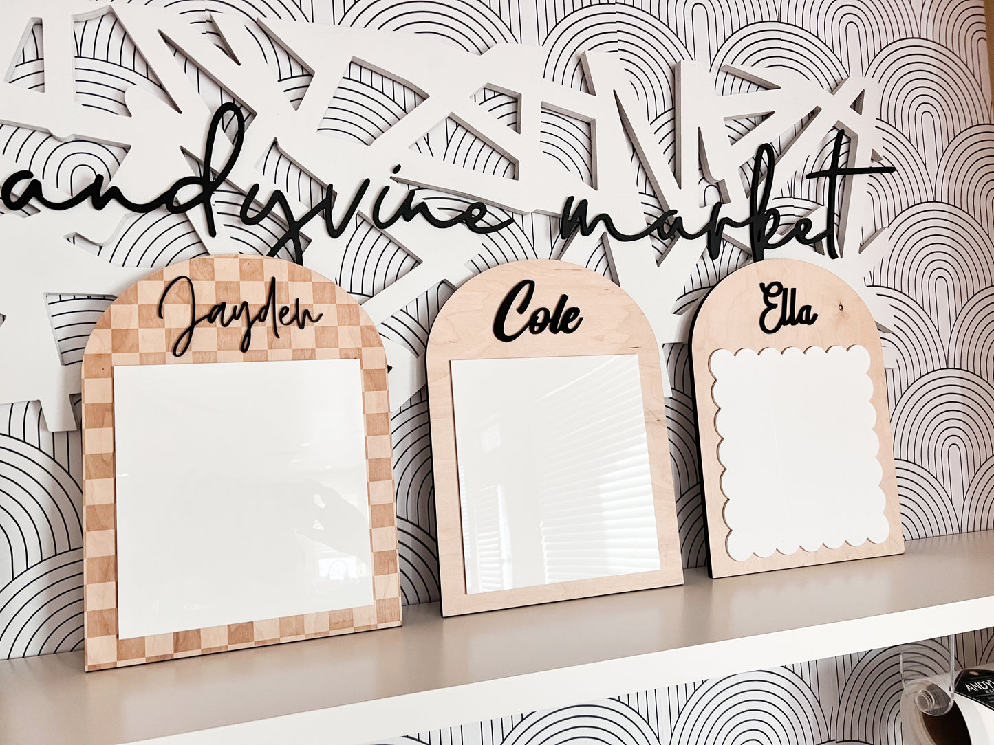 Wooden and Acrylic Dry Erase Board