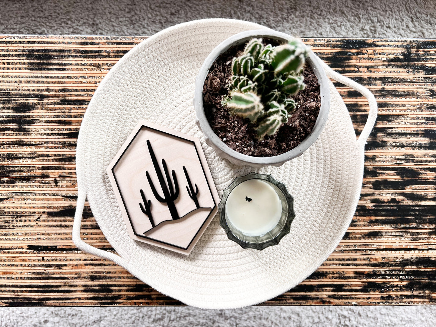 Modern Retro Distressed Coffee Table, Recycled Materials LOCAL PICKUP ONLY