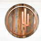 Circle Copper Cactus with Barn Wood Sign