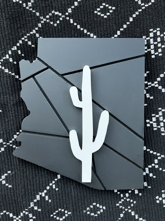 Geometric Arizona Cactus 3D Art