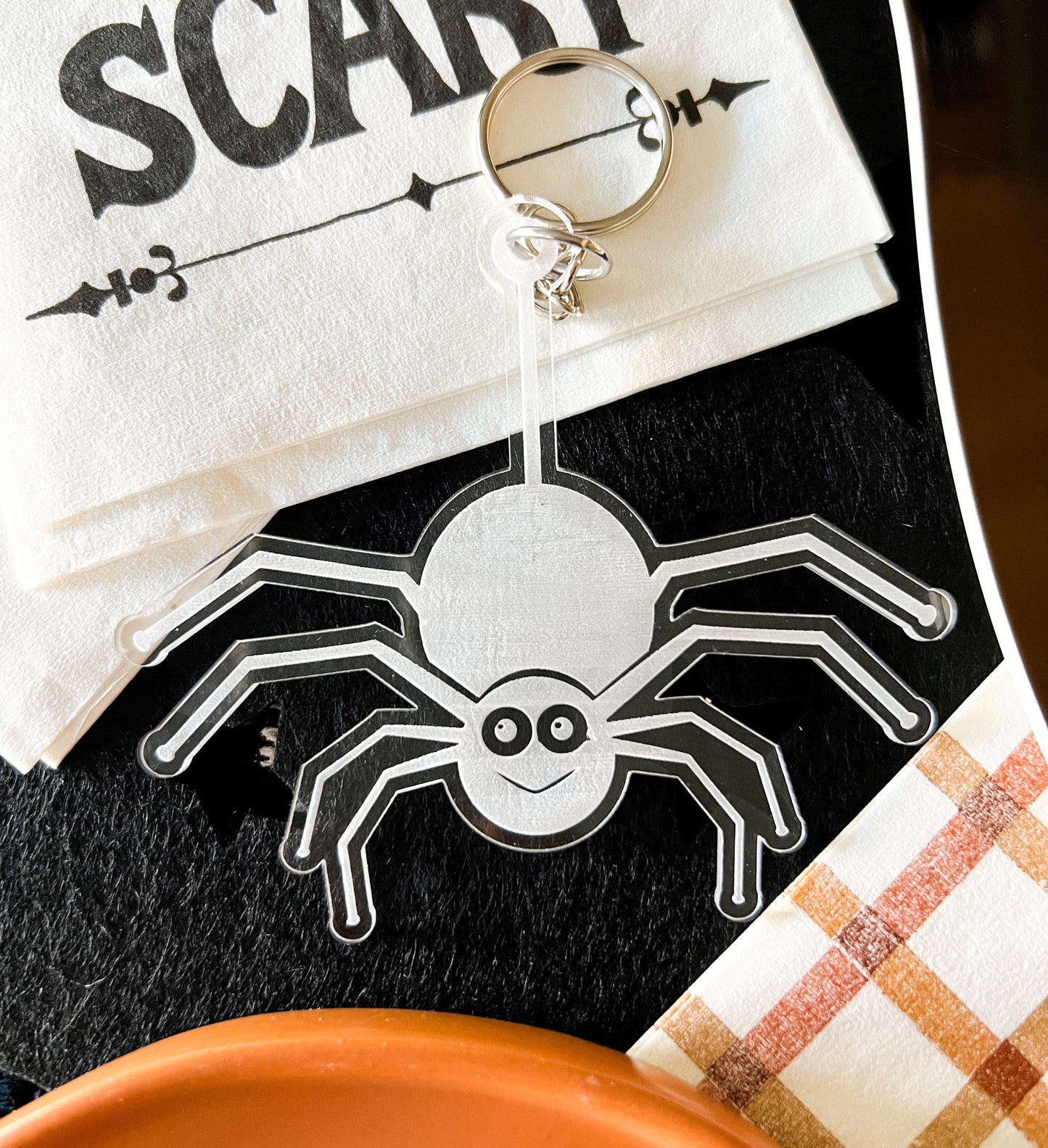 Spooky Spider Keychain