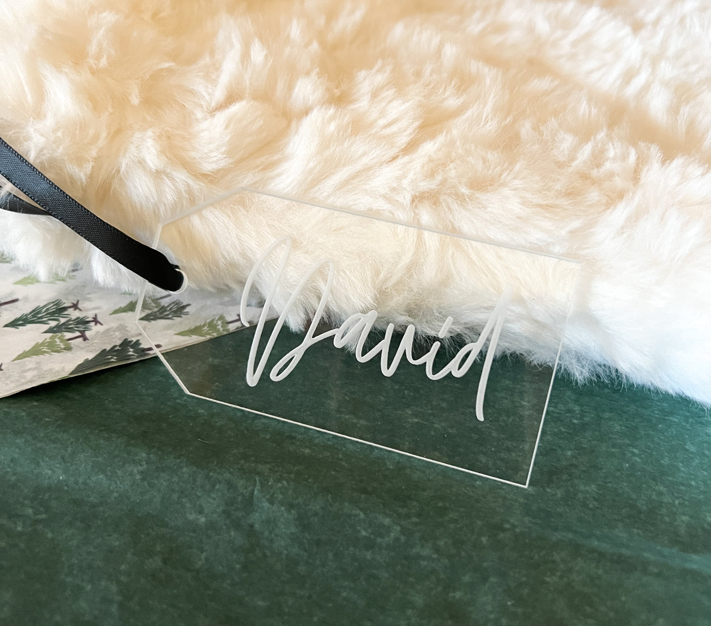 Personalized Engraved Clear Stocking Tags