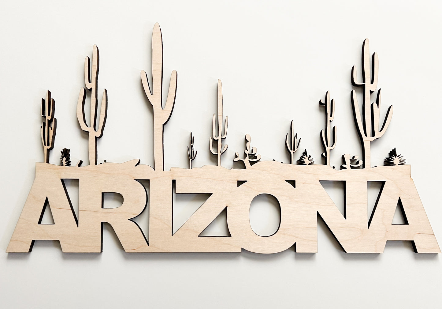Arizona Word Art With Cactus