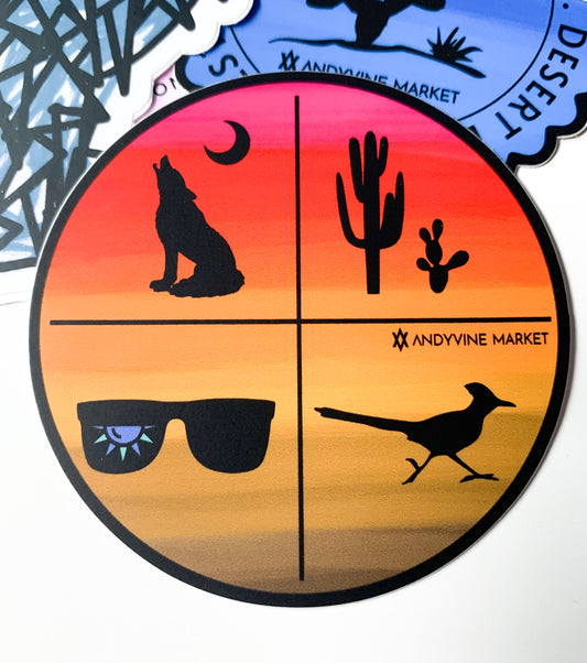 Desert Sunset Round Sticker
