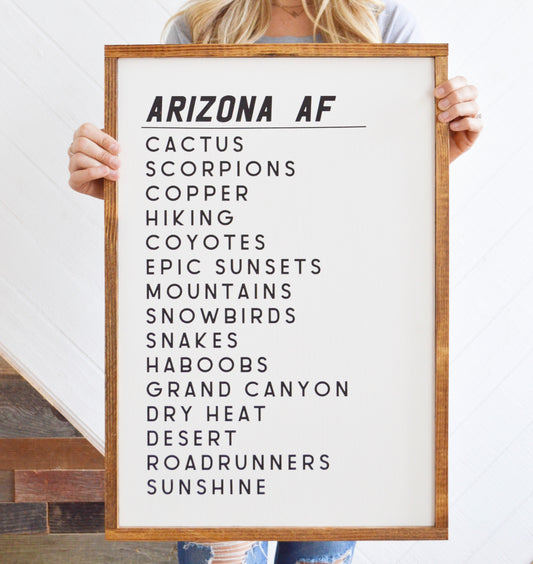Arizona AF Wood Sign