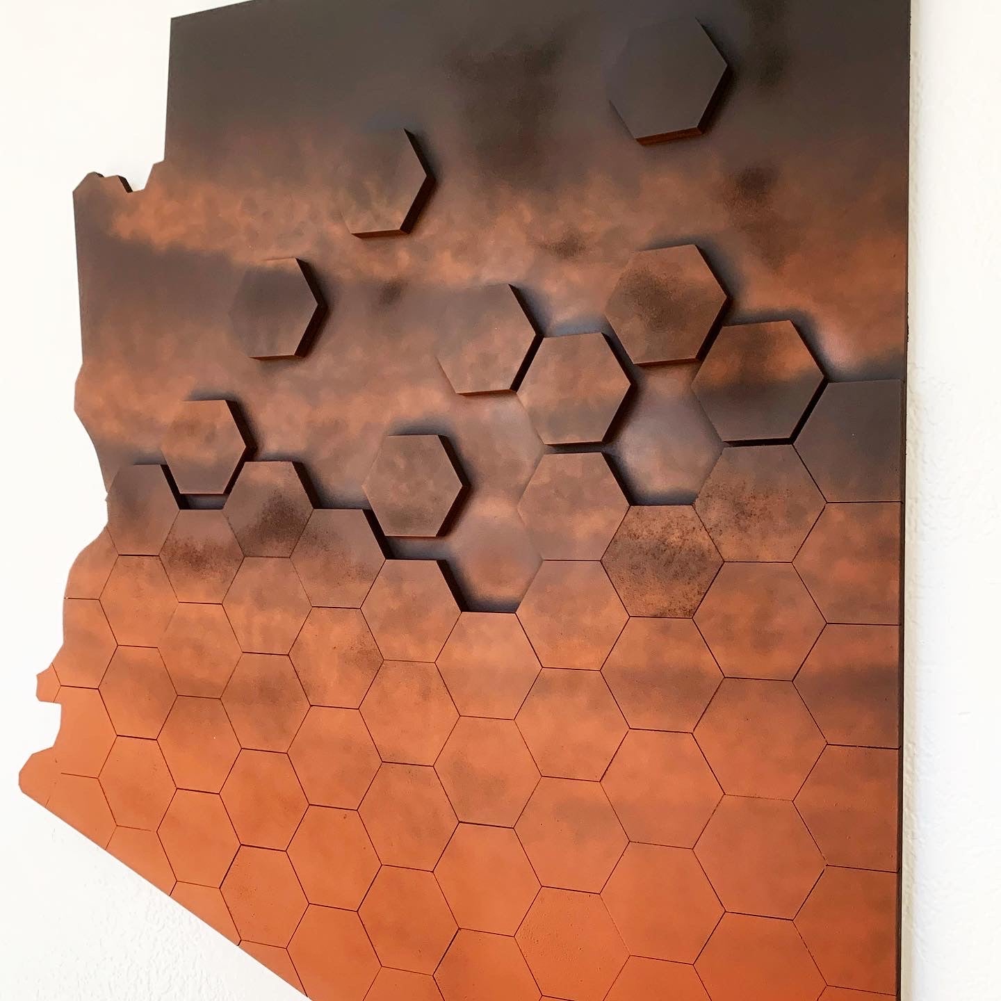 Hexagon Copper Faded Arizona Wall Art